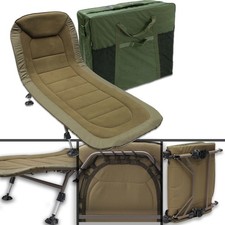 Carp Fishing Bedchair NGT XPR Adjust 6-Leg Recliner Fleece Lined Bed Chair + Bag
