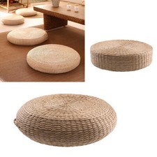 Handmade Knitted Straw Padded Round Seat Cushions Floor Cushion Chair Seat Pads