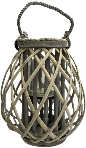 Wooden cage lantern - wooden,