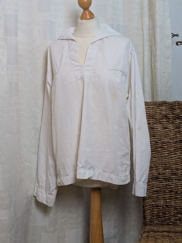 Vintage navy white top size - white,
