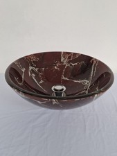 Luxury Red Glass Sink Bowl Good Conditions Wastepipe Included 18 Cm Tall