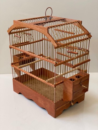 Wooden bird cage parakeet - wooden,