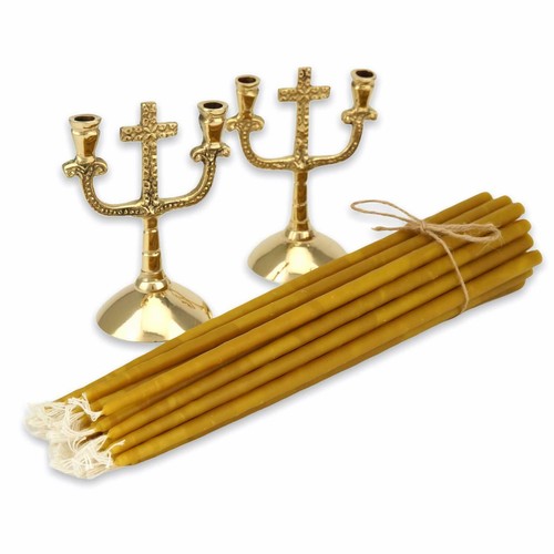 Set brass candle holders - of, 2