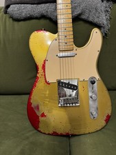 2005 Fender American Telecaster Gold Nitro Relic Over Candy Apple Red
