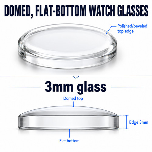 3mm domed mineral flat bottom - 3mm,
