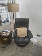 Ekornes Stressless Leather Recliner Chair Blue built In Norway Used