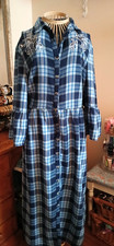Roman Tartan Brushed Cotton Embroidered Midi Shirt Dress Size 14