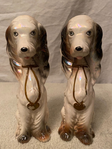 Pair vintage ceramic glazed - pair,
