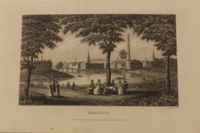 PRINT 1800S B/W GLASGOW 1834