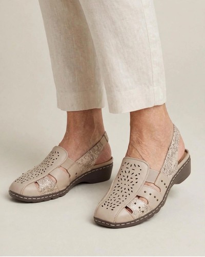 Pavers beige leather slingback - pavers,