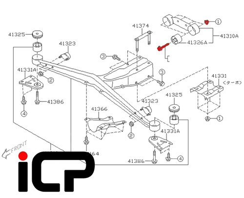 Rear diff mount bracket brace - rear,