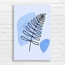 Minimalist Pastel Leaf Blue
