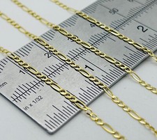 9ct Solid Yellow Gold 2mm Figaro Link Chain Necklace 16" 18" 20" 22" 24" New