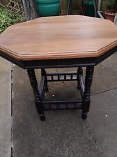 DECORATIVE ENGLISH VICTORIAN HAND CARVED OCTAGONAL SIDE END OCCASIONAL TABLE