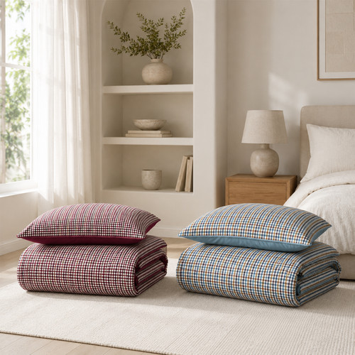 Micro check duvet cover - duvet,