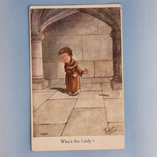 Comic Postcard 1918 T Gilson Monk Robes Cloisters Hairpin Who's The Lady