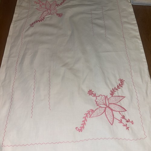 White cotton pink embroidered - cotton,