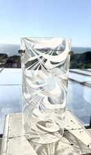 Mid Century Vintage Retro Swirl Glass Light Lamp Shade. White & Clear. Unusual