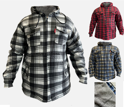 Mens lined fleece hooded - lined,