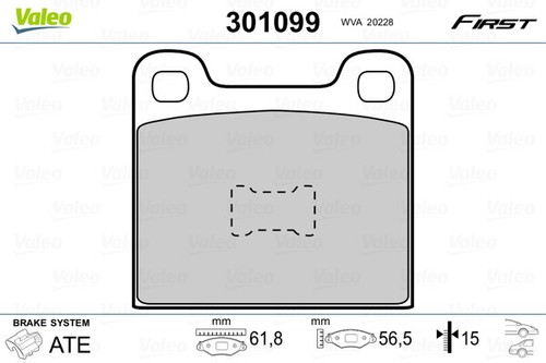 Valeo 301099 brake pad - 301099, set