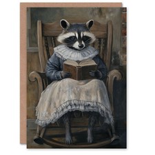 Raccoon Reading Bedtime Story
