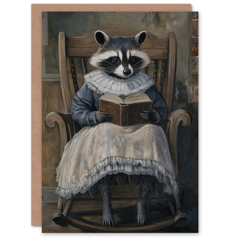 Raccoon reading bedtime story - reading,