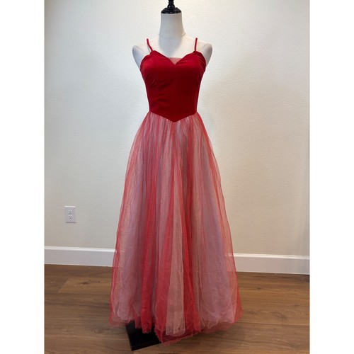 Vtg 50s gown red - vtg,