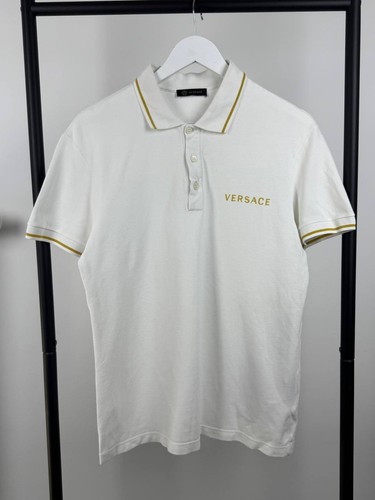 Versace white polo shirt size - versace,
