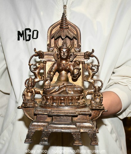 Old chinese bronze gilt - old,