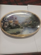 Bradford Exchange China Plate : Thomas Kinkade : Lamplight Brooke : Cottagecore