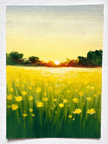 Aceo original art golden - original,