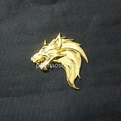 Golden right wolf head - golden,