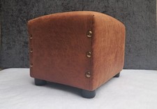 FOOTSTOOL Distressed Tan Aged
