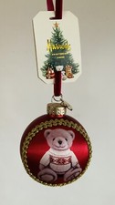 Harrods Red Christmas Bear 2024 Noah Bauble -