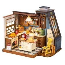 Rolife DIY Miniature House Baking Kitchen Dollhouse Kit  LED Light New Gifts