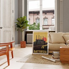 Wall Art of Battersea Power Station. London Travel Print- Poster and Home Decor