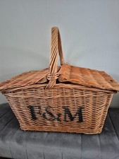 VINTAGE FORTNUM AND MASON LARGE HUNTSMAN HAMPER BASKET F&M