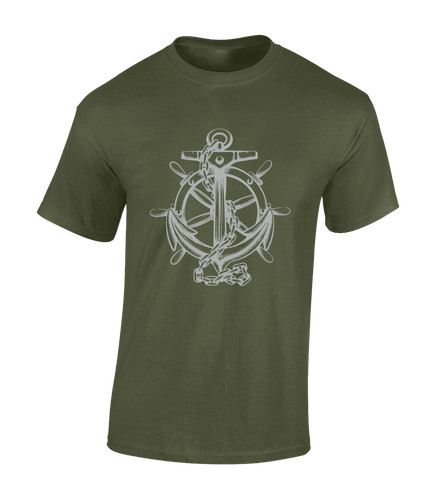 Ships wheel and anchor mens - and, t