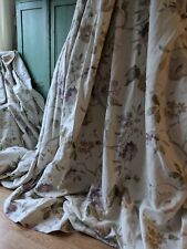 Pair Bespoke Triple Pleat Lined Floral Blendworth Curtains 242.5cm D X 195cm W