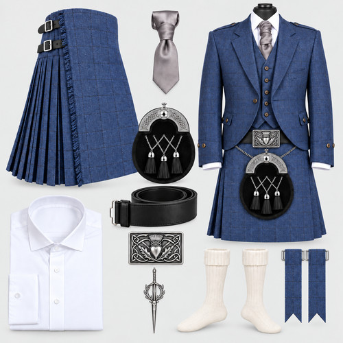 Mens tweed argyle kilt - tweed,