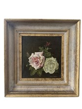 Antique Oil Painting On Panel, Framed Signed Still Life