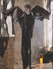 Hanging Animated Black Dragon. Spooky scary Halloween Decoration That Lights Up!