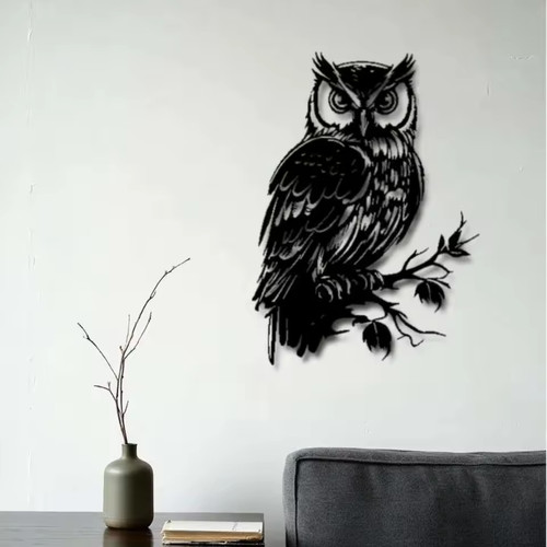 Metal wall art owl - art, weather