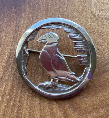 Scottish silver puffin - silver, brooch