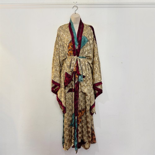 Recycled sari long kimono - long,