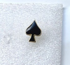 Pre-Owned Single Ace of Spades Biker Motorcycle Pin Badge Gothic Spade Cards