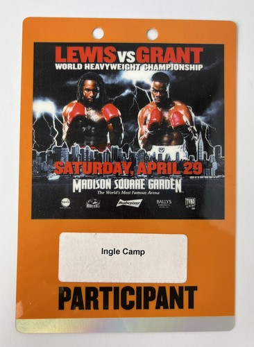 Boxing vip pass lewis - -,