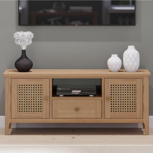 Oak wide television cabinet - oak,