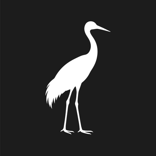 Crane bird standing - bird, vinyl