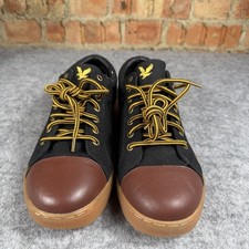 Lyle and Scott Men's Toe Cap Canvas Lace-Up Pump Black Size UK 9 New